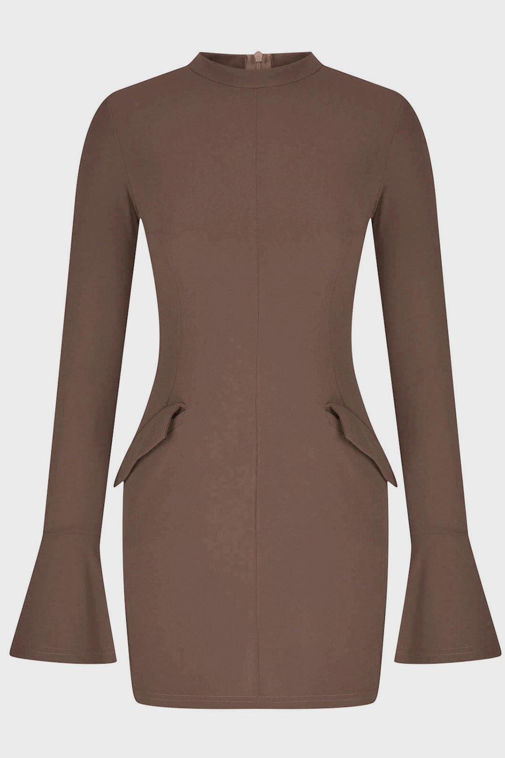 Mock Neck Long Sleeve Mini Dress - Siennasass