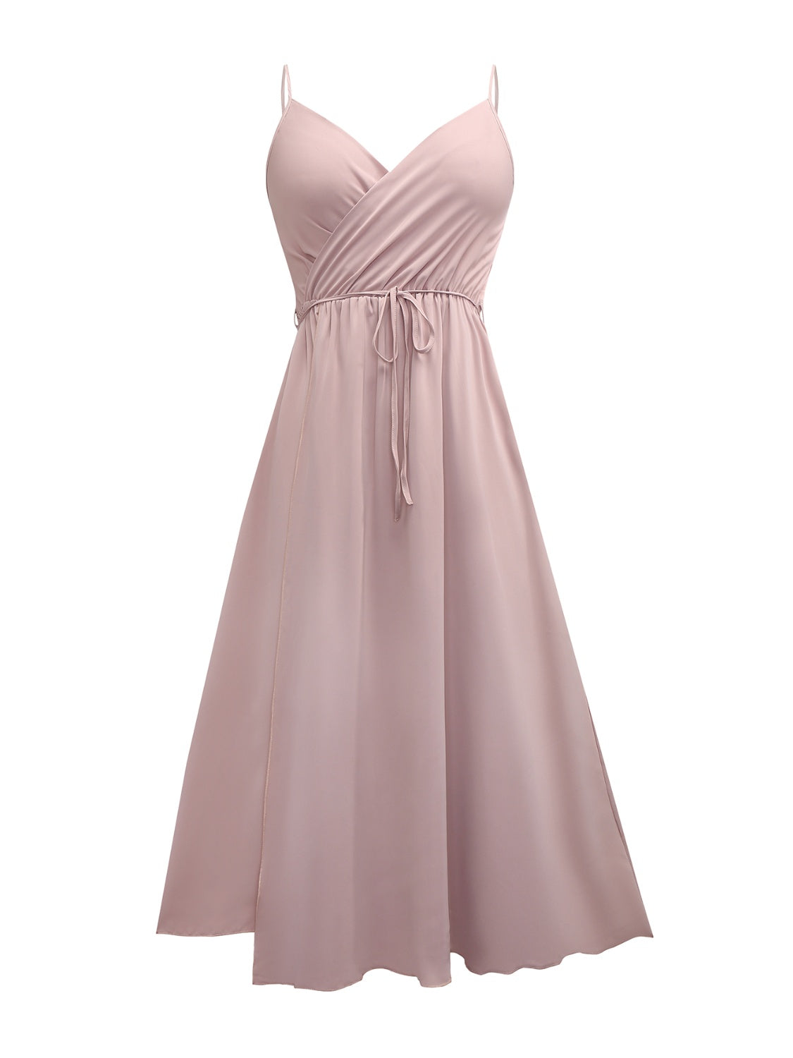 Tied Surplice Sleeveless Midi Cami Dress - Siennasass