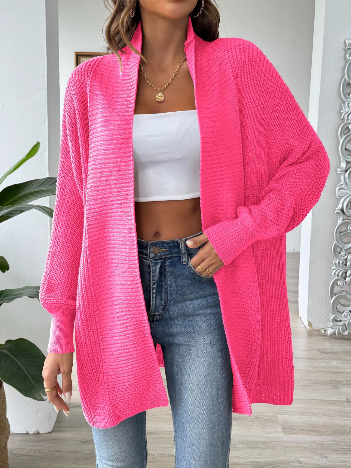 Open Front Long Sleeve Cardigan - Siennasass