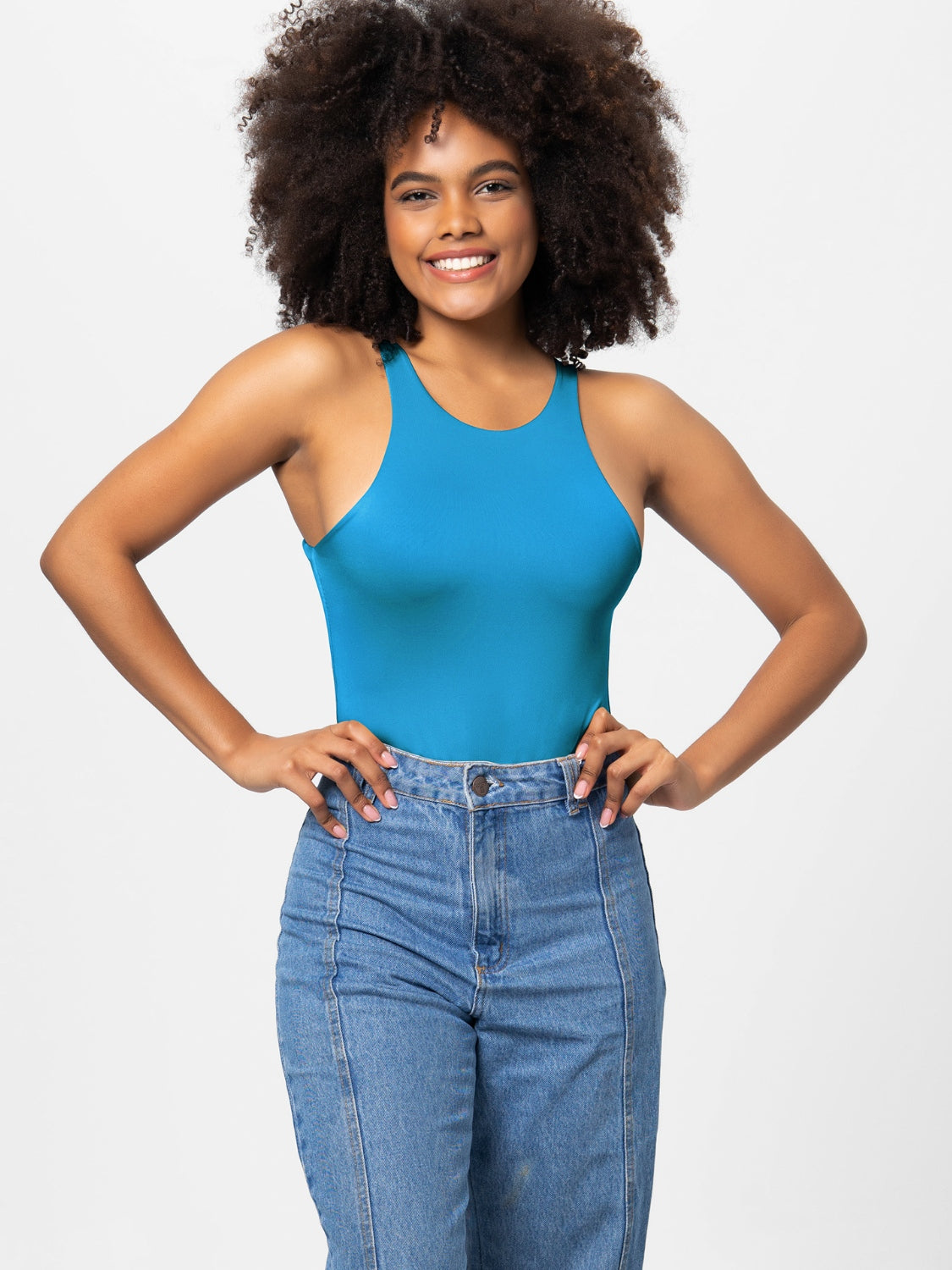Full Size Round Neck Wide Strap Bodysuit - Siennasass