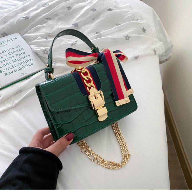 Stone pattern temperament portable small square bag