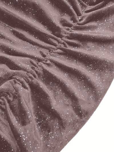 Glitter Ruched Cowl Neck Wrap Dress - Siennasass
