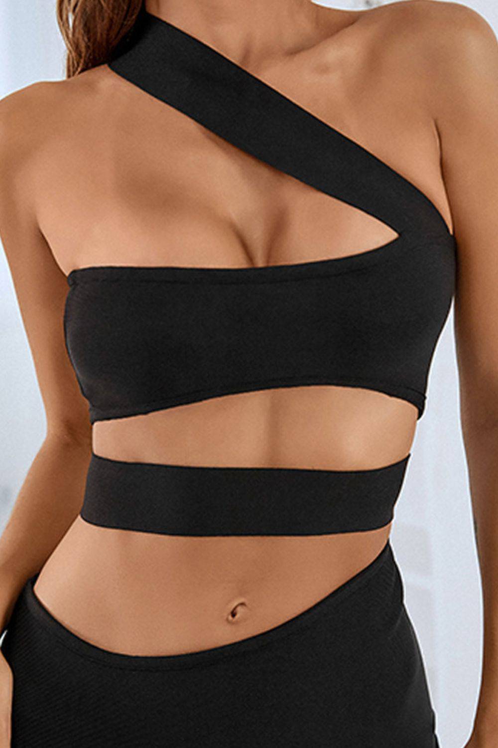 One-Shoulder Cutout Front Split Maxi Dress - Siennasass
