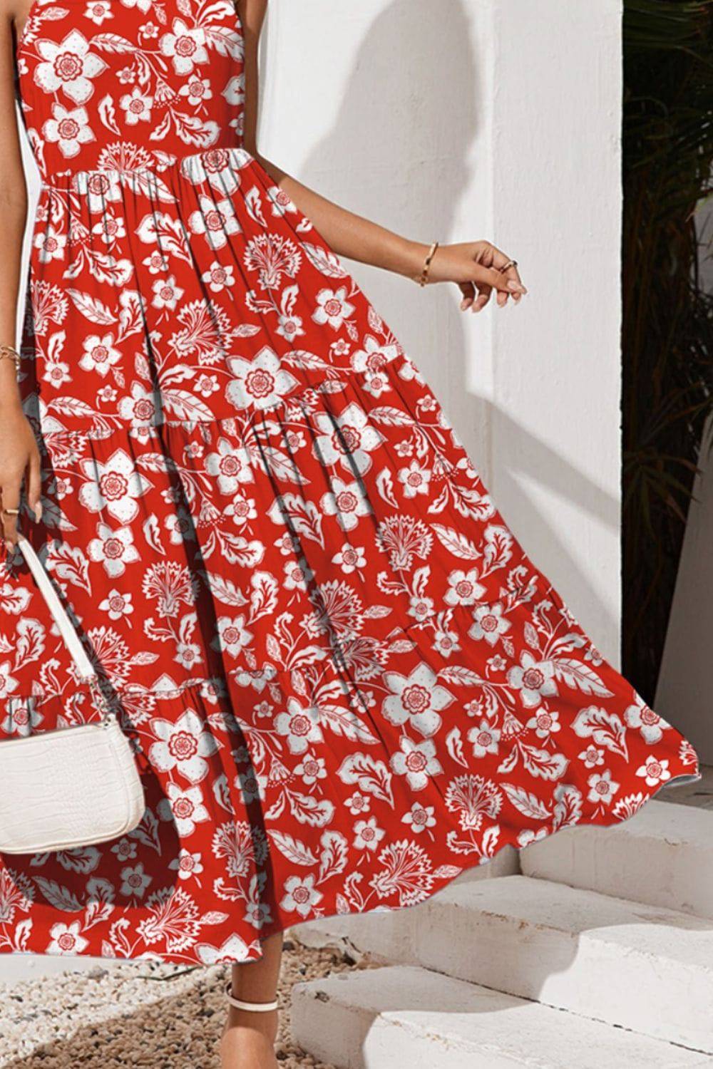 Tiered Printed Square Neck Cami Dress - Siennasass