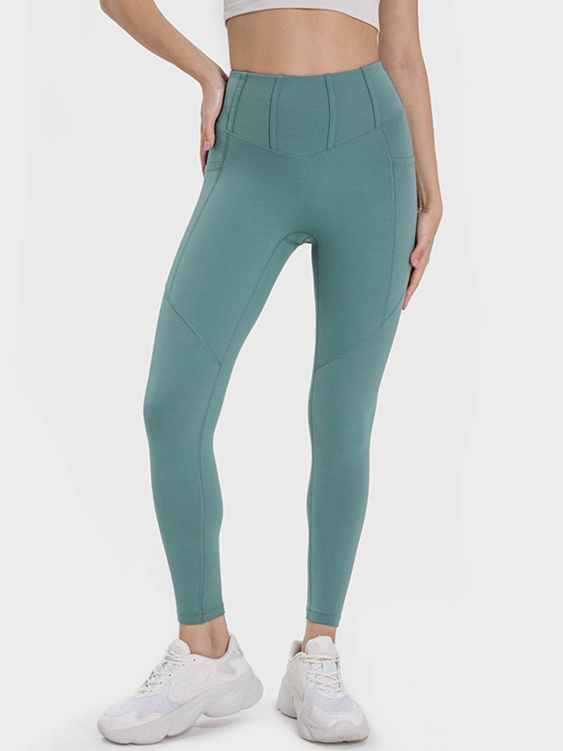Pocketed High Waist Active Leggings - Siennasass
