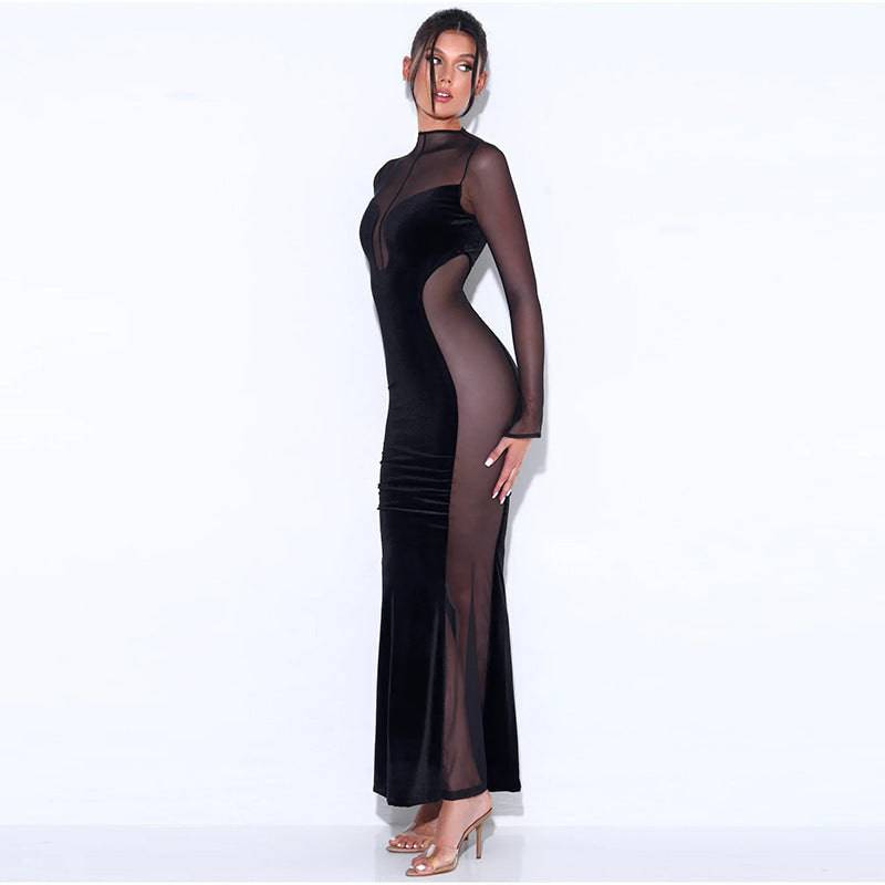 Rückenfreies Kleid mit Rundhalsausschnitt