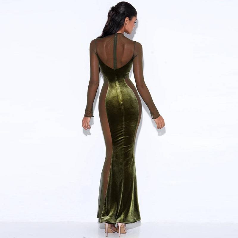 Round Neck Backless Dress