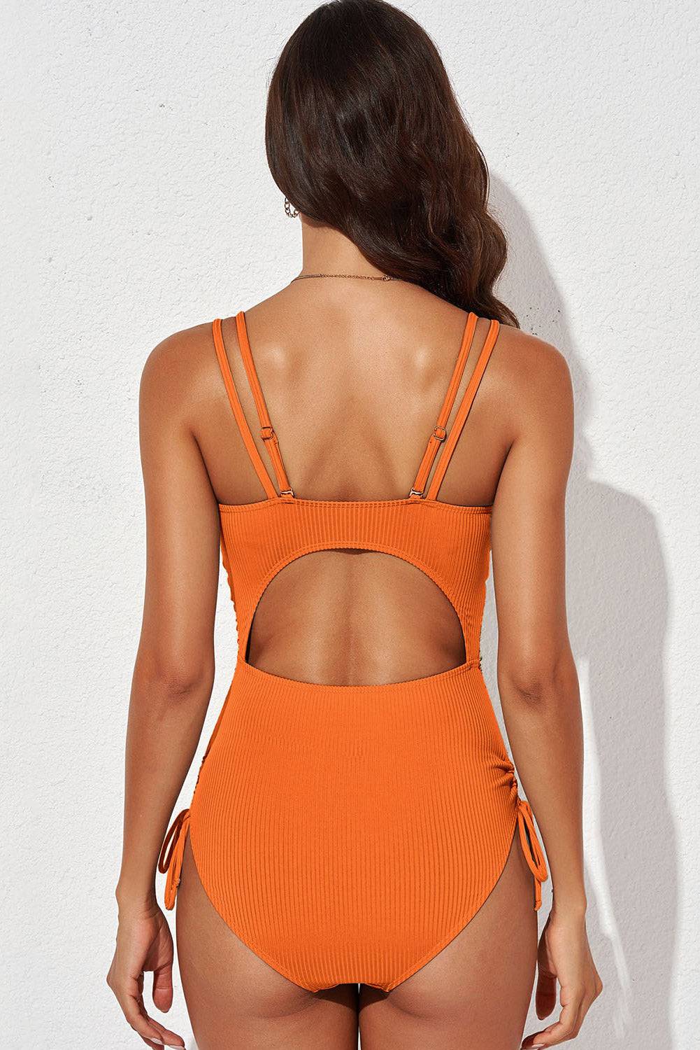 Tied Cutout Plunge One-Piece Swimsuit - Siennasass