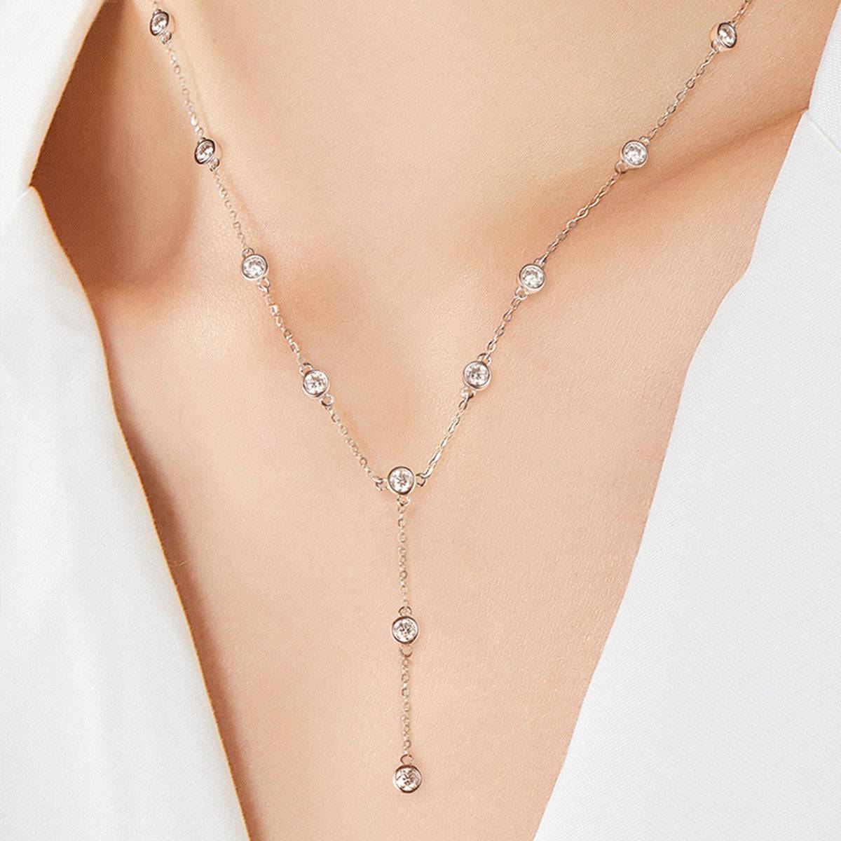 1.1 Carat Moissanite 925 Sterling Silver Necklace - Siennasass