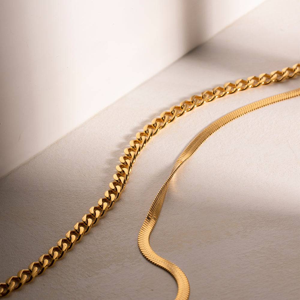 18K Gold-Plated Double Layered Necklace - Siennasass