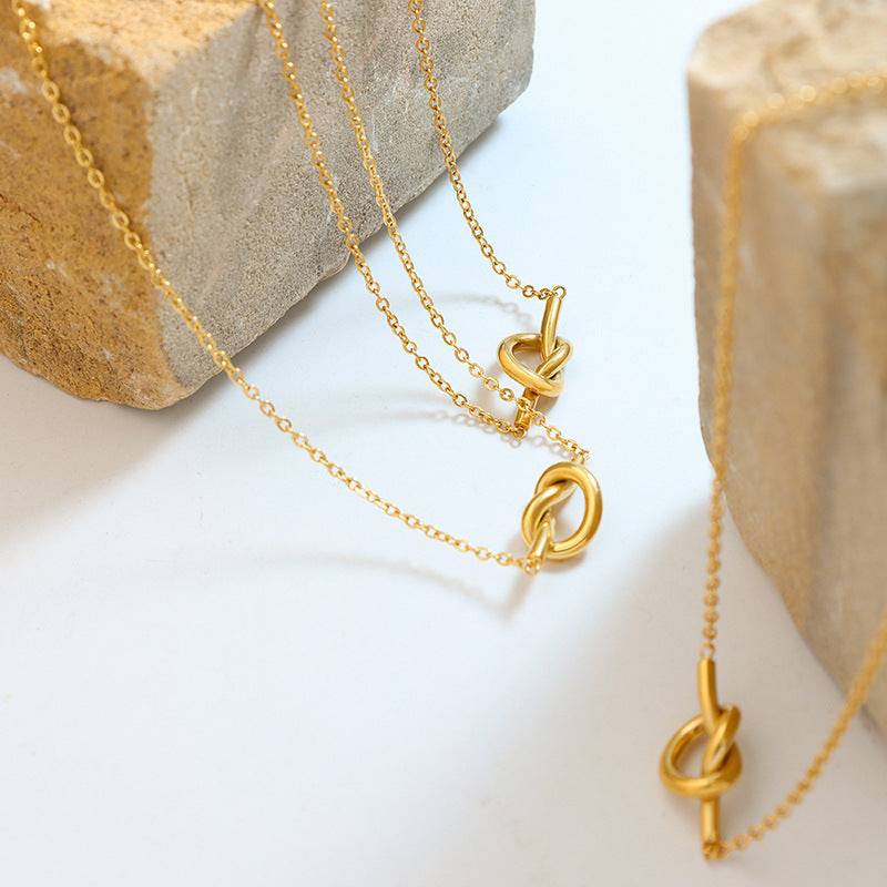 18K Gold-Plated Titanium Steel Knot Necklace - Siennasass