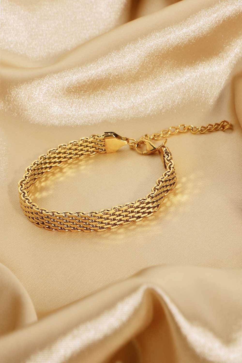 18K Gold-Plated Wide Chain Bracelet - Siennasass