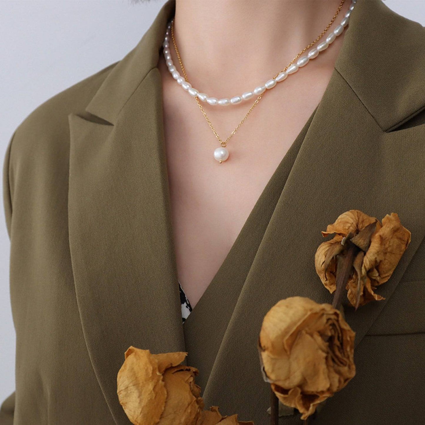 Double-Layered Freshwater Pearl Necklace - Siennasass