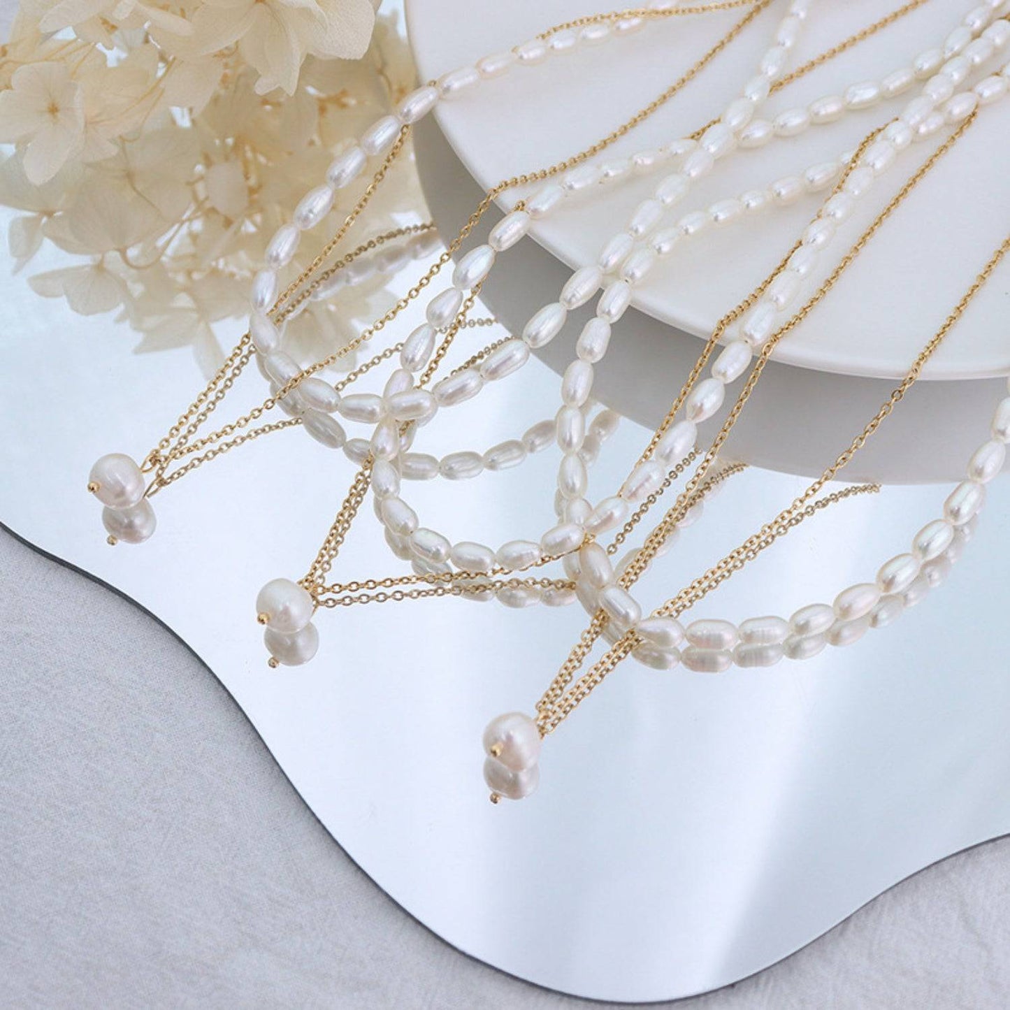 Double-Layered Freshwater Pearl Necklace - Siennasass