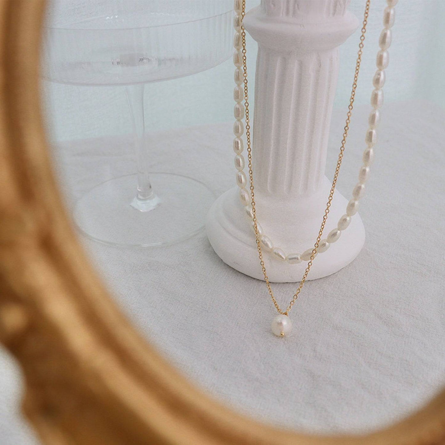 Double-Layered Freshwater Pearl Necklace - Siennasass
