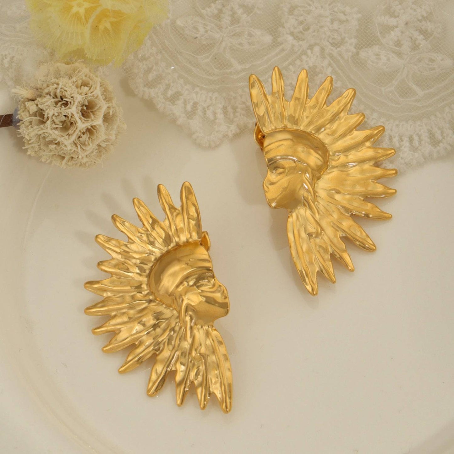 Titanium Steel Gold-Plated Earrings - Siennasass