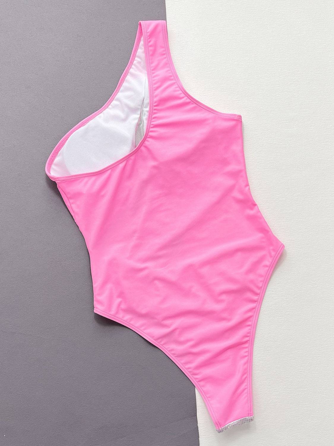 Contrast Panel One-Piece Swimsuit - Siennasass