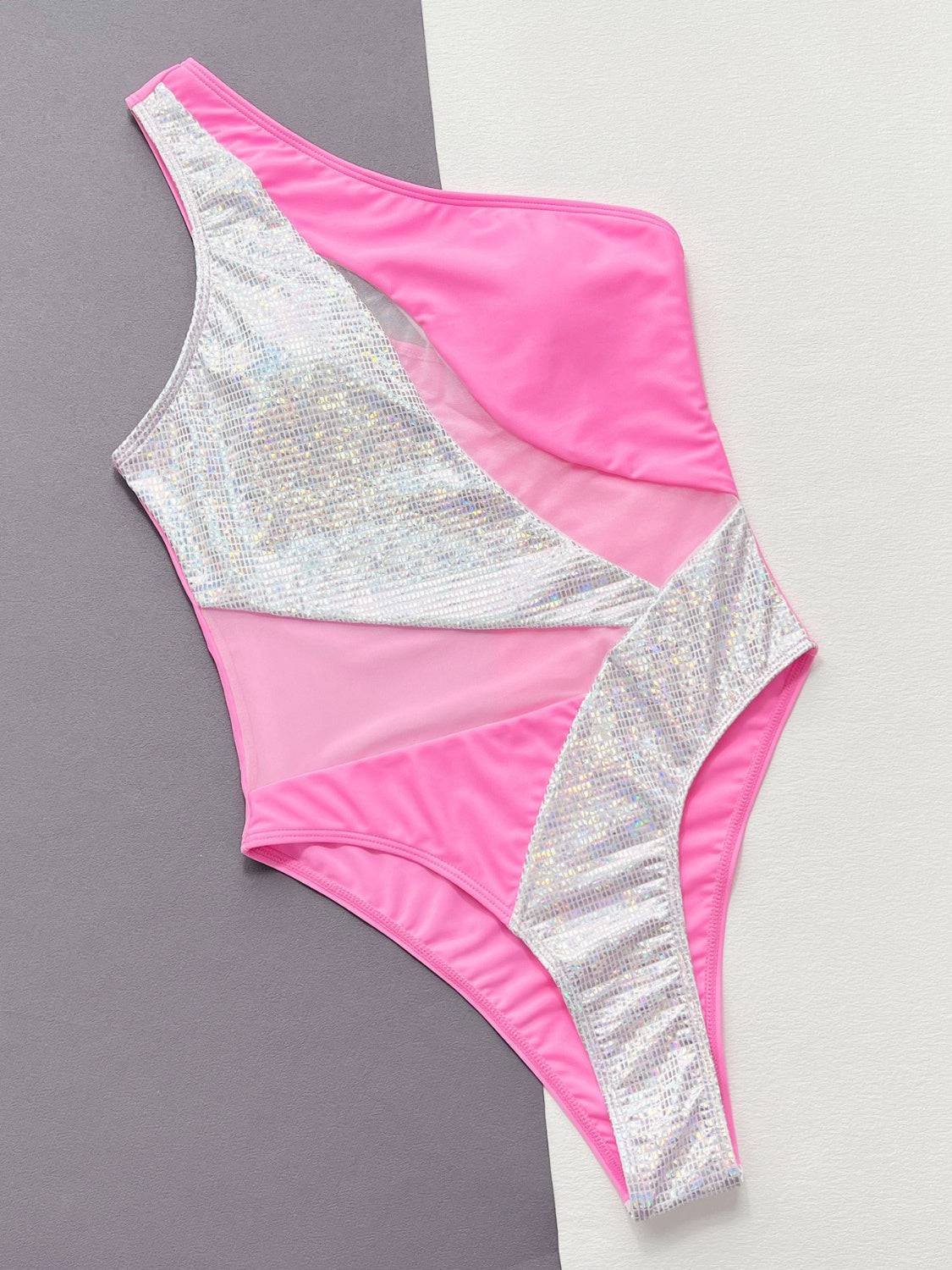 Contrast Panel One-Piece Swimsuit - Siennasass