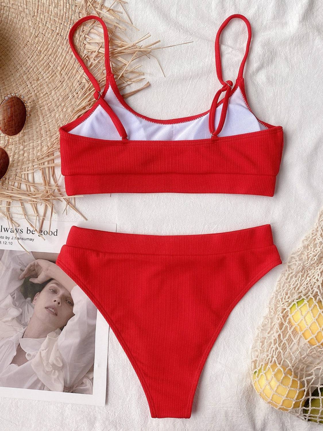 Scoop Neck Spaghetti Strap Two-Piece Swim Set - Siennasass