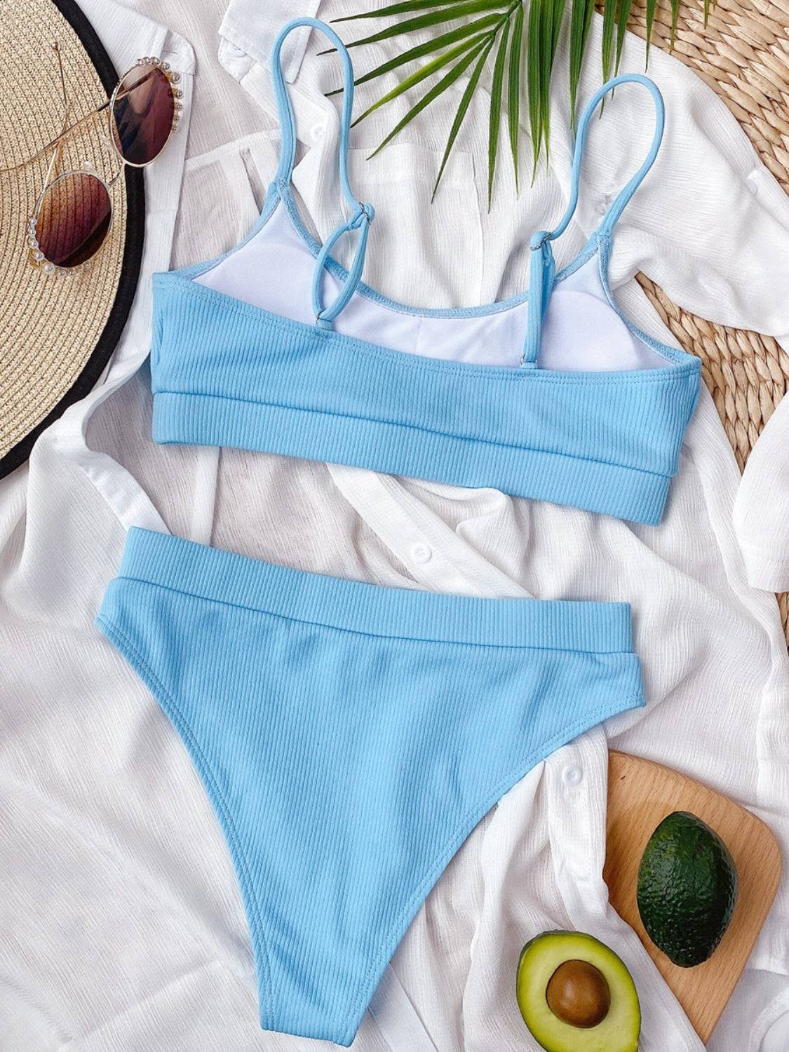 Scoop Neck Spaghetti Strap Two-Piece Swim Set - Siennasass