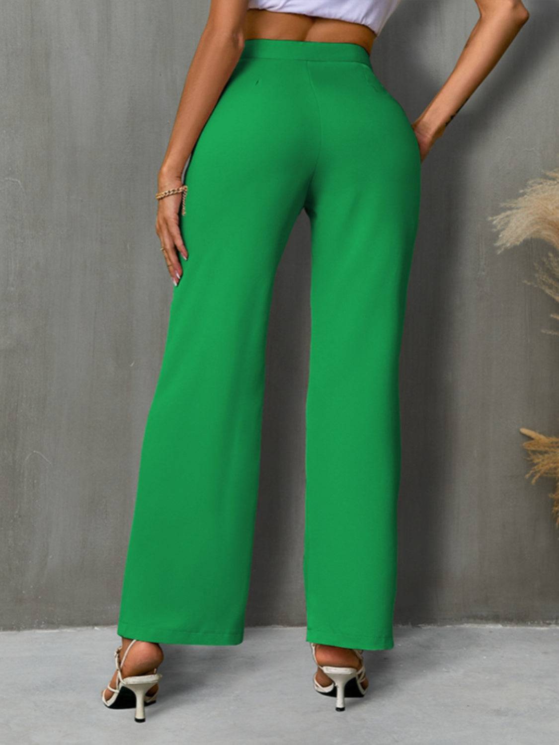 High Waist Straight Pants - Siennasass