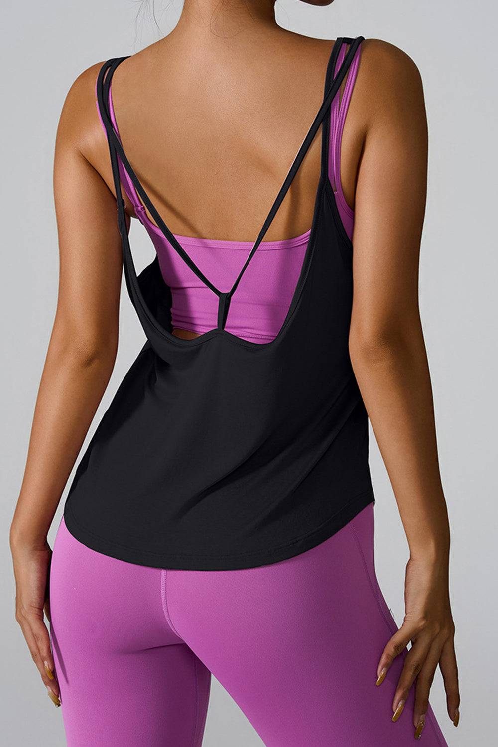 Crisscross Round Neck Active Tank - Siennasass