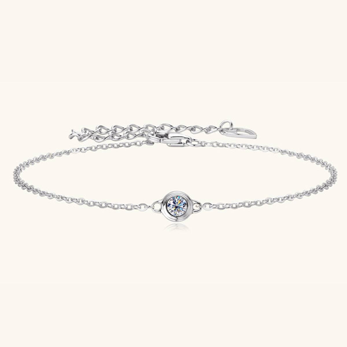 Inlaid Moissanite 925 Sterling Silver Bracelet - Siennasass
