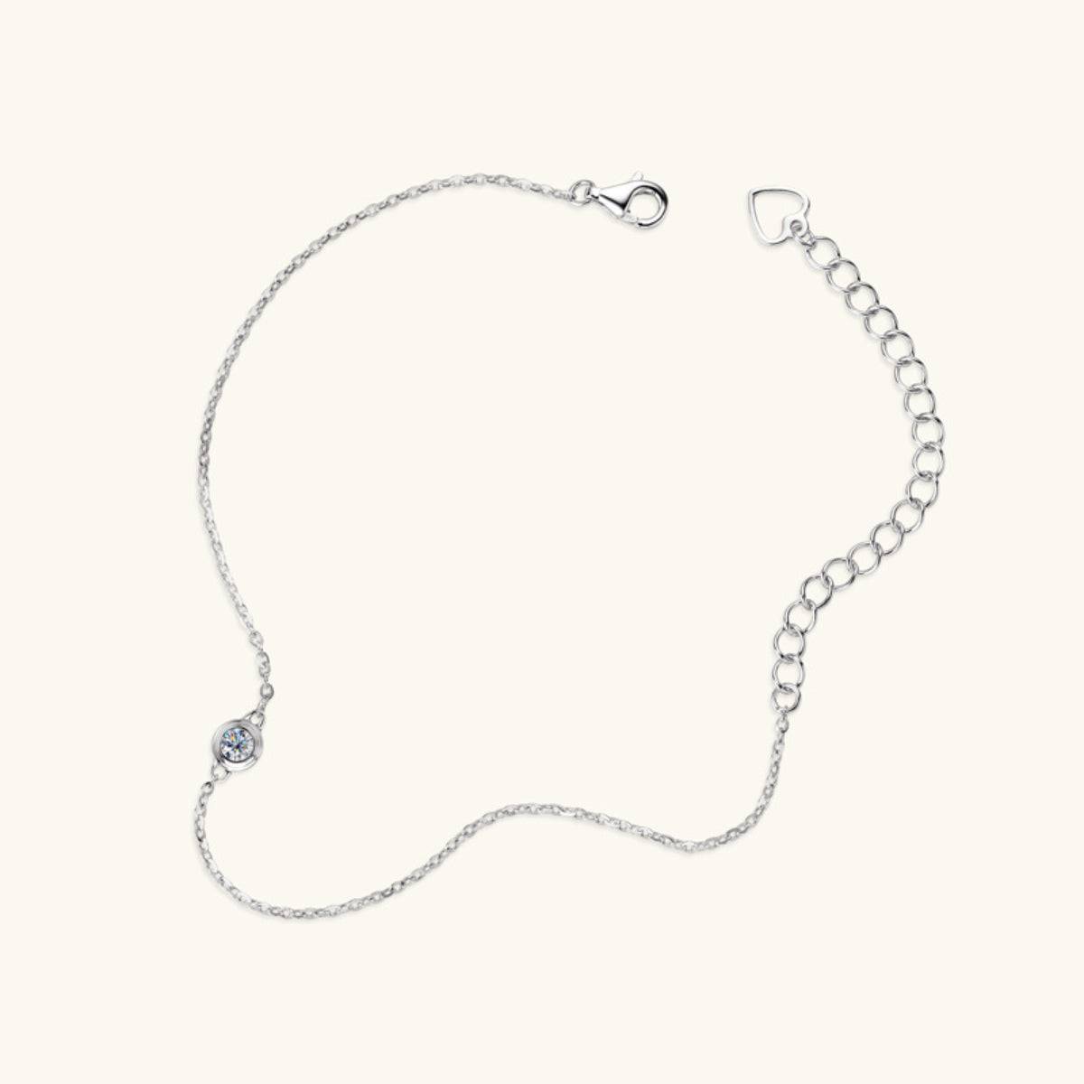 Inlaid Moissanite 925 Sterling Silver Bracelet - Siennasass