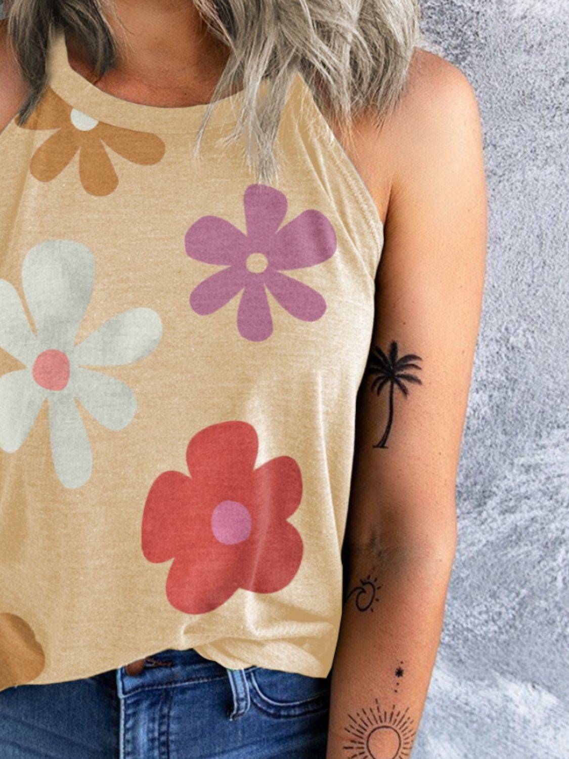 Printed Grecian Neck Cami - Siennasass