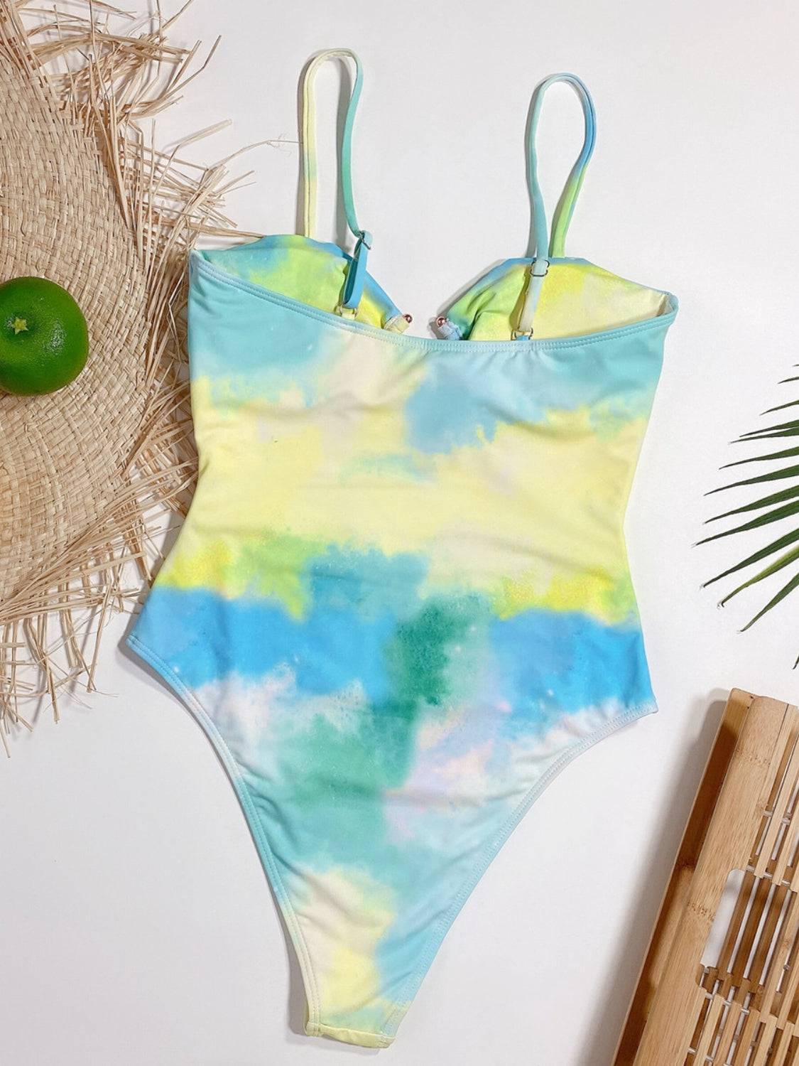 Cutout Tie-Dye Spaghetti Strap One-Piece Swimwear - Siennasass