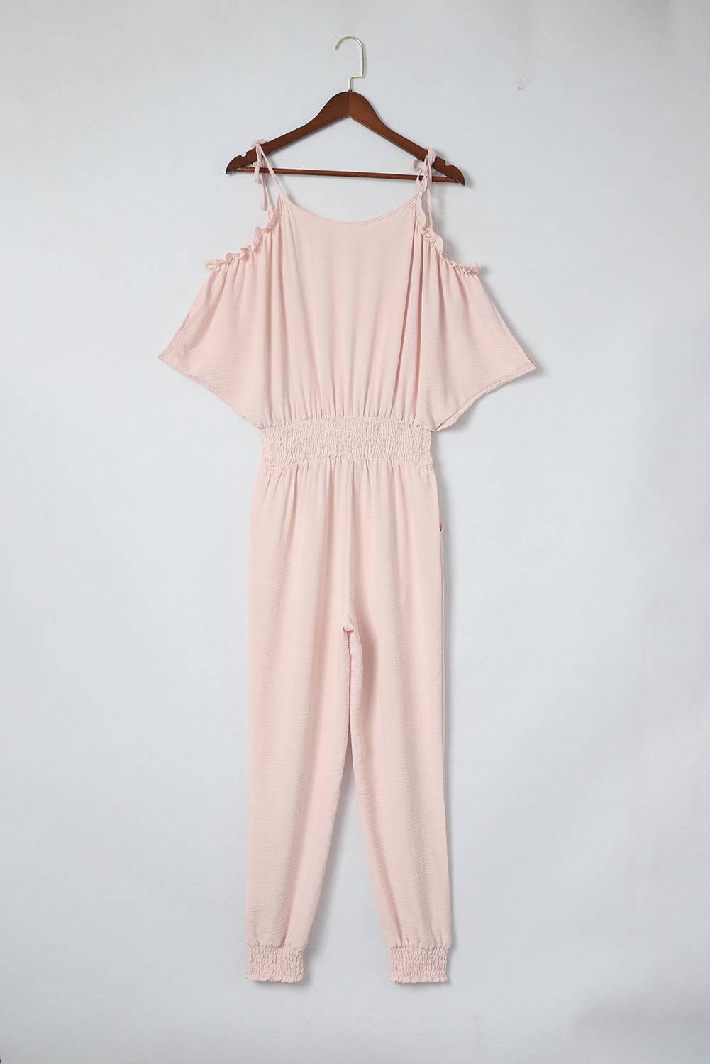 Frill Surplice Cold Shoulder Jumpsuit - Siennasass