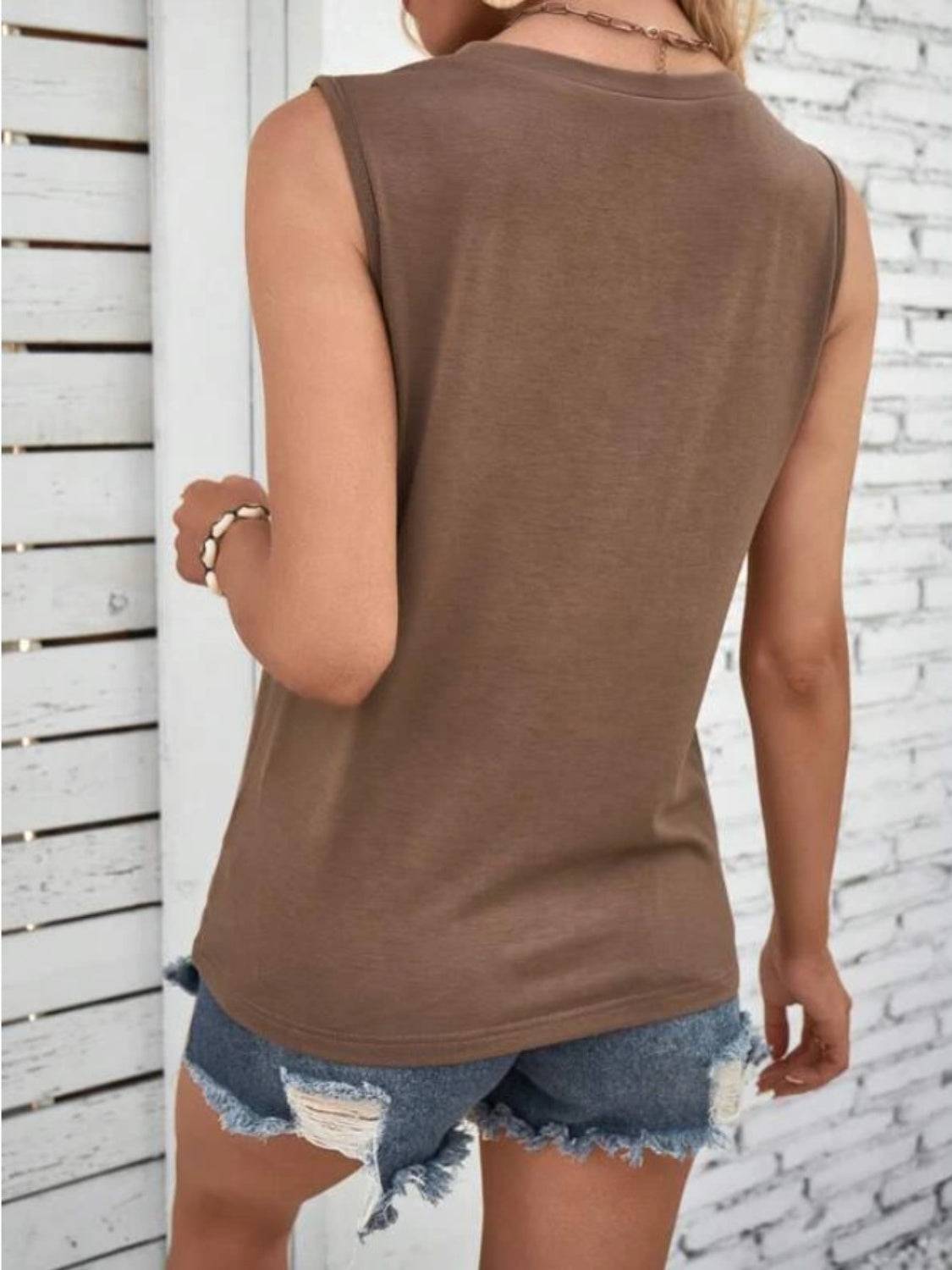 Lace Detail Round Neck Tank - Siennasass