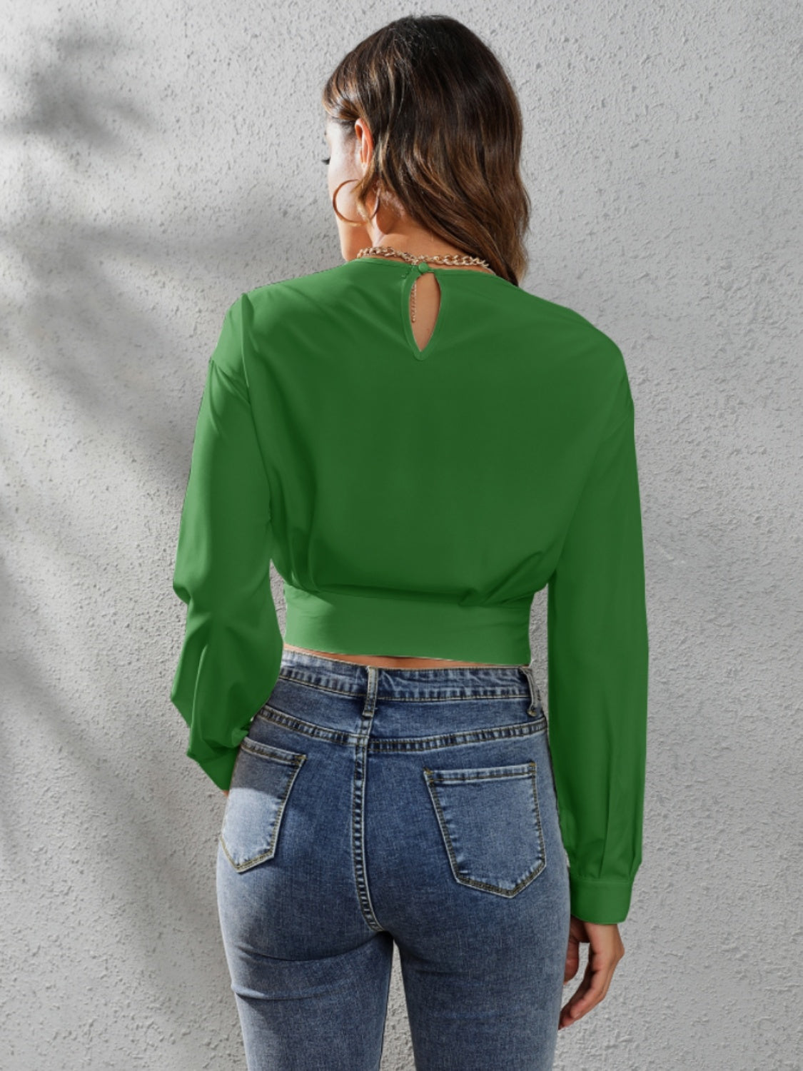 Round Neck Long Sleeve Blouse - Siennasass