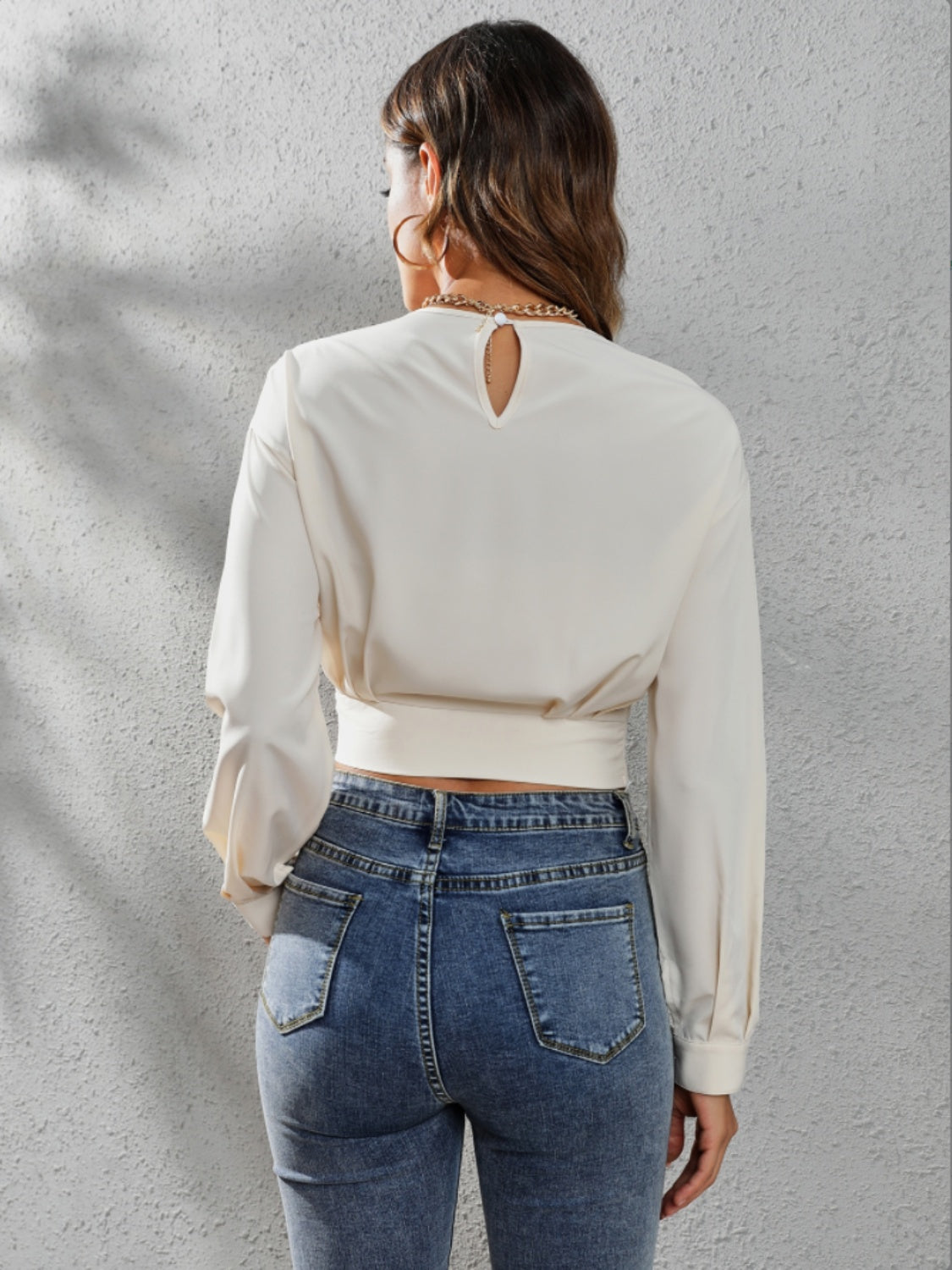Round Neck Long Sleeve Blouse - Siennasass