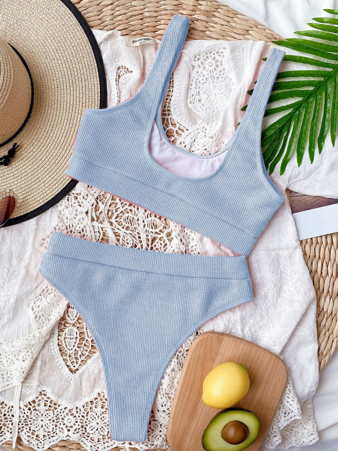 Scoop Neck Wide Strap Two-Piece Swim Set - Siennasass