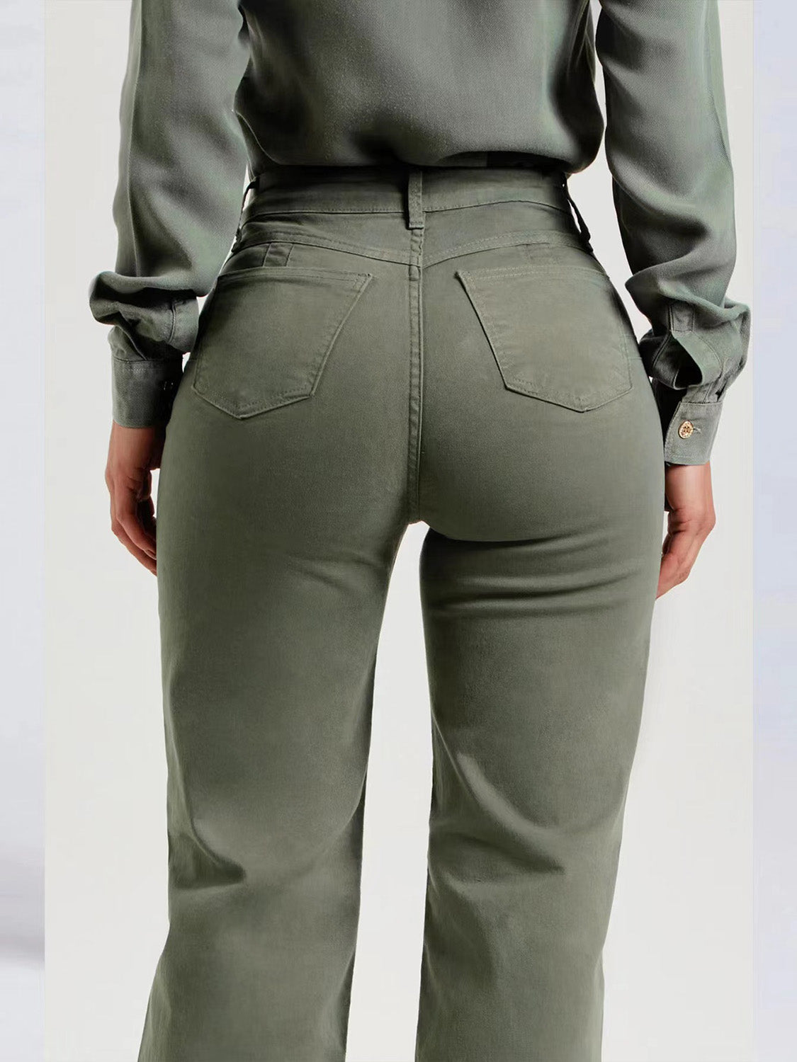 Buttoned Raw Hem Jeans with Pockets - Siennasass