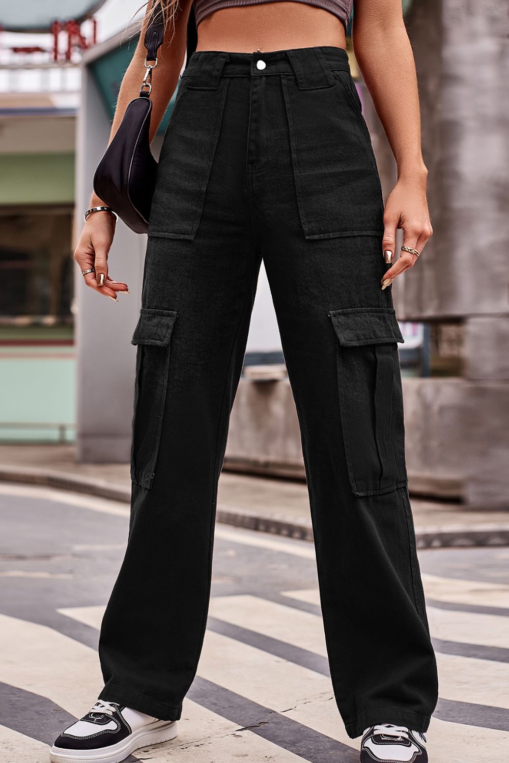 Buttoned High Waist Loose Fit Jeans - Siennasass