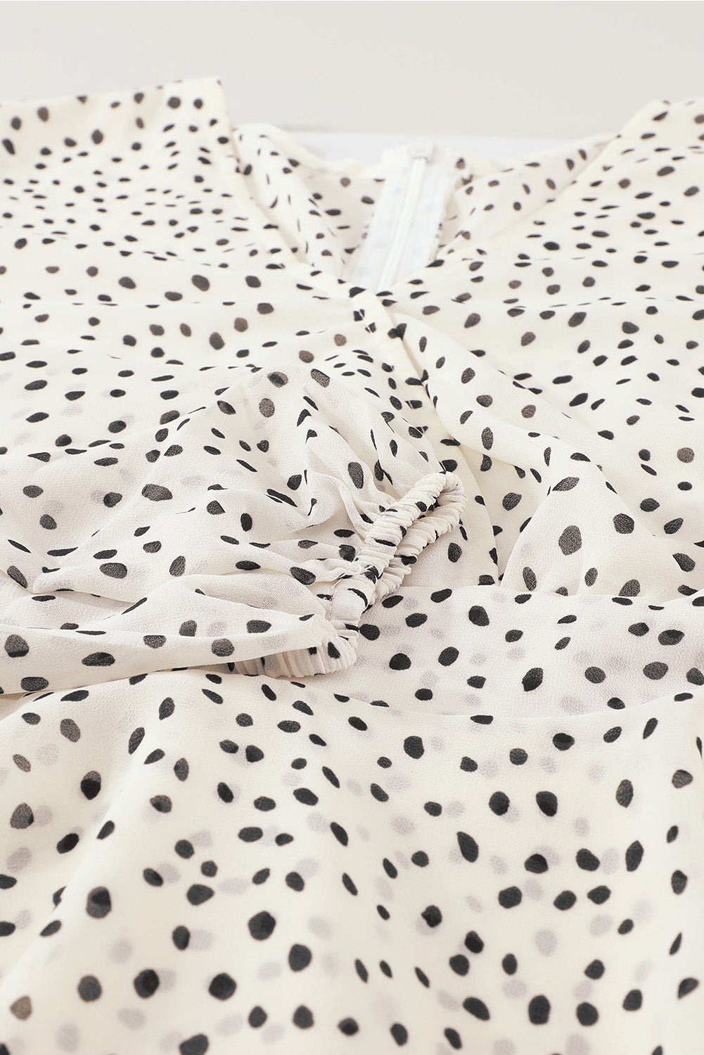 Tied Polka Dot Balloon Sleeve Layered Dress - Siennasass