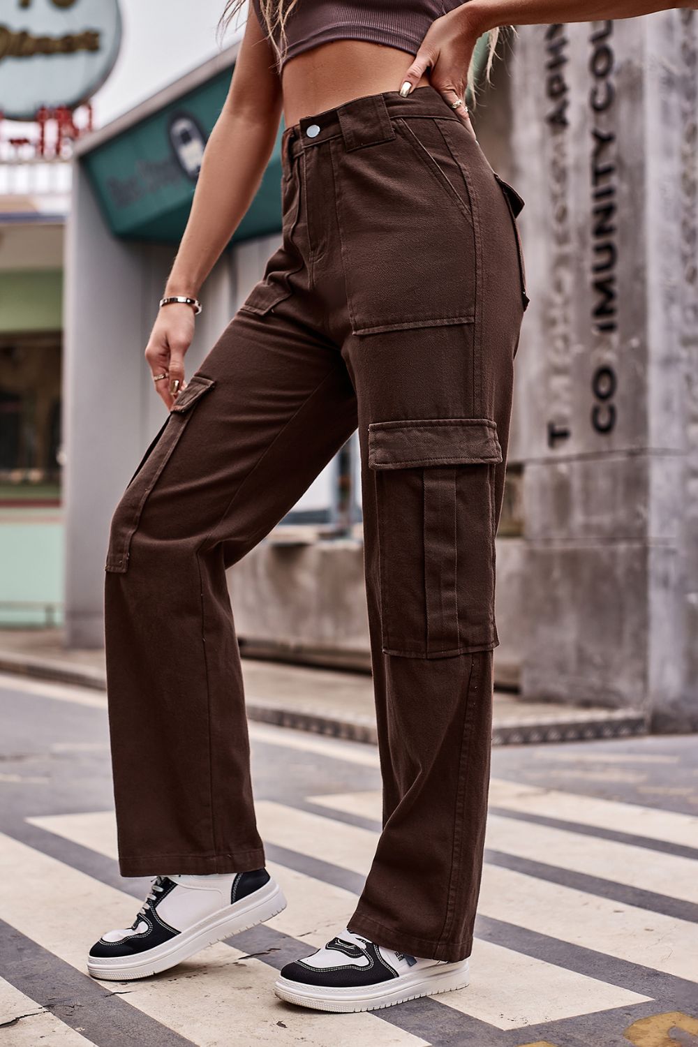 Buttoned High Waist Loose Fit Jeans - Siennasass
