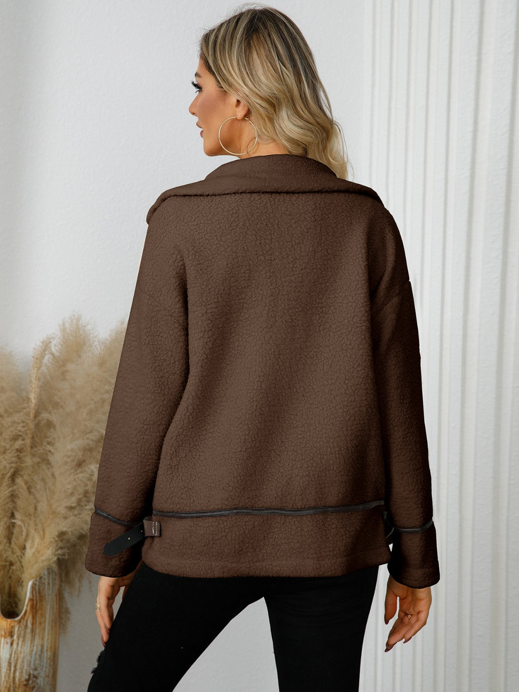 Pocketed Button Down Collared Neck Jacket - Siennasass
