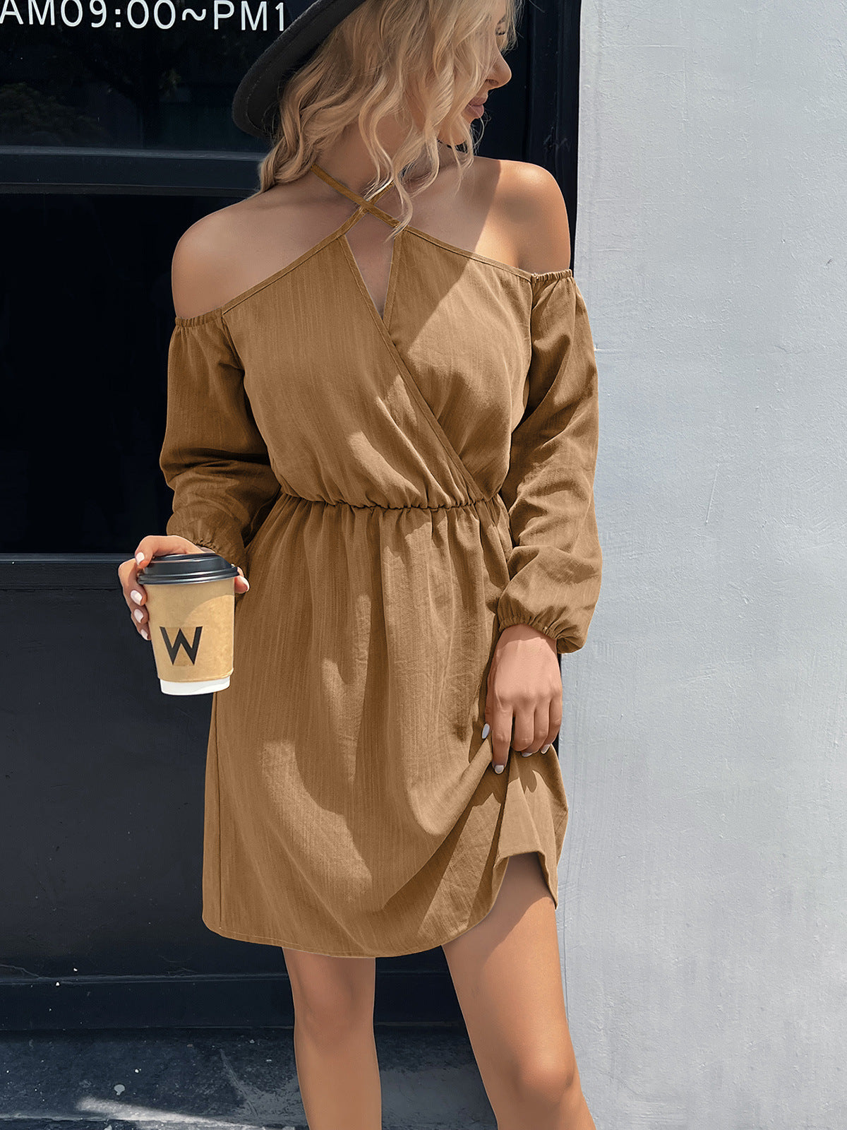 Ivy Lane Cold-Shoulder Crisscross Mini Dress - Siennasass