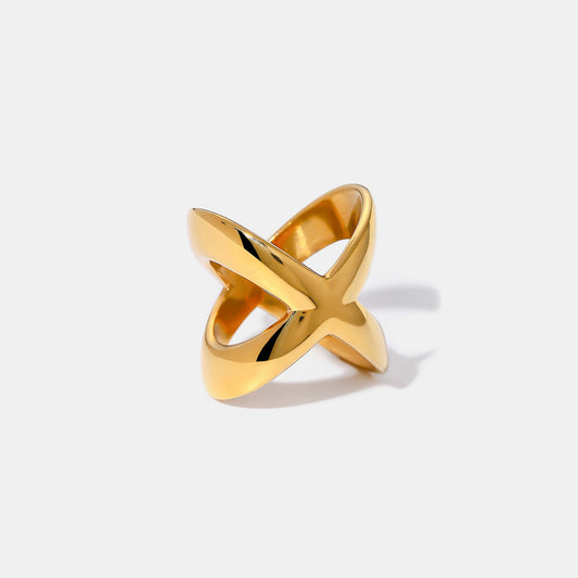 18K Gold-Plated Crisscross Ring - Siennasass