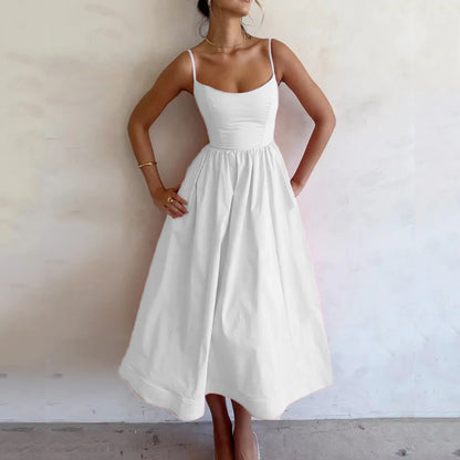 Printing Fresh Sweet Sexy Suspender Dress
