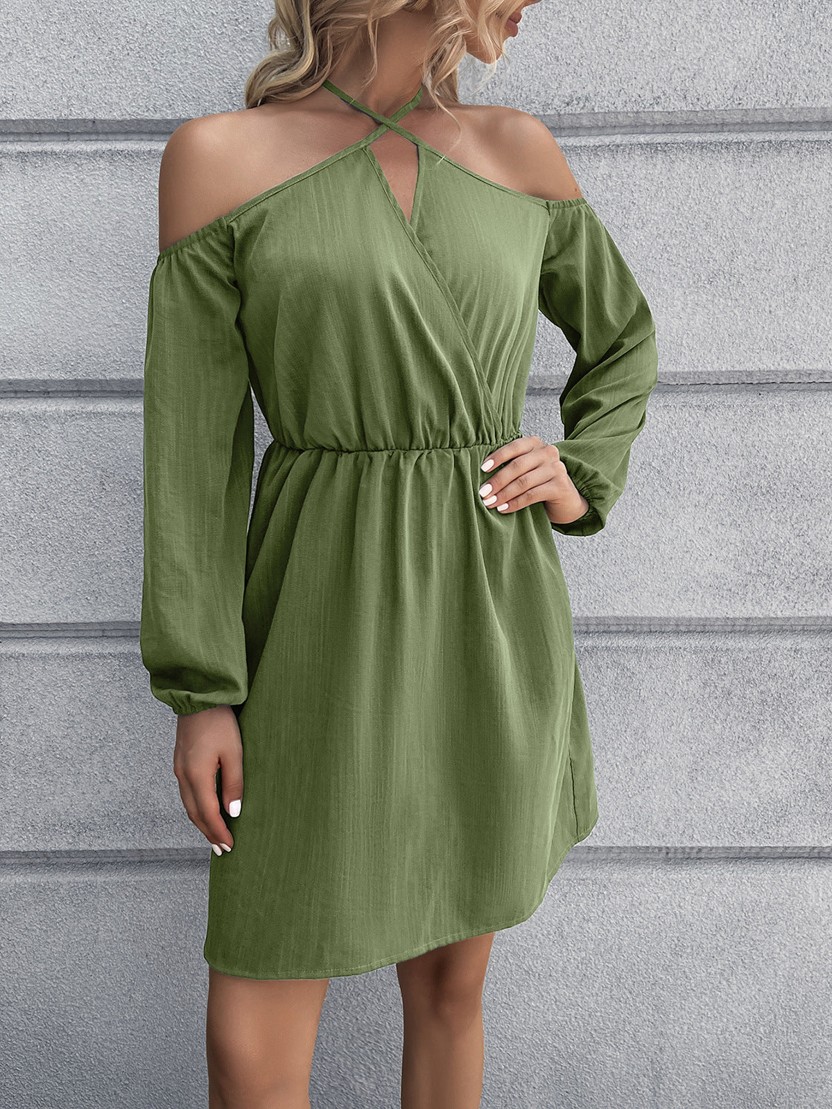 Ivy Lane Cold-Shoulder Crisscross Mini Dress - Siennasass