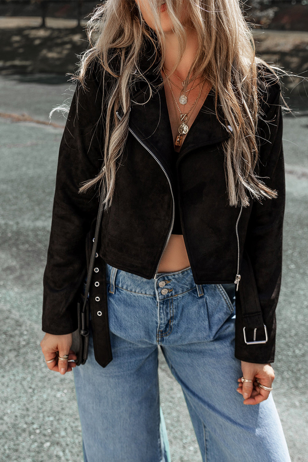 Zip Up Collared Neck Jacket - Siennasass