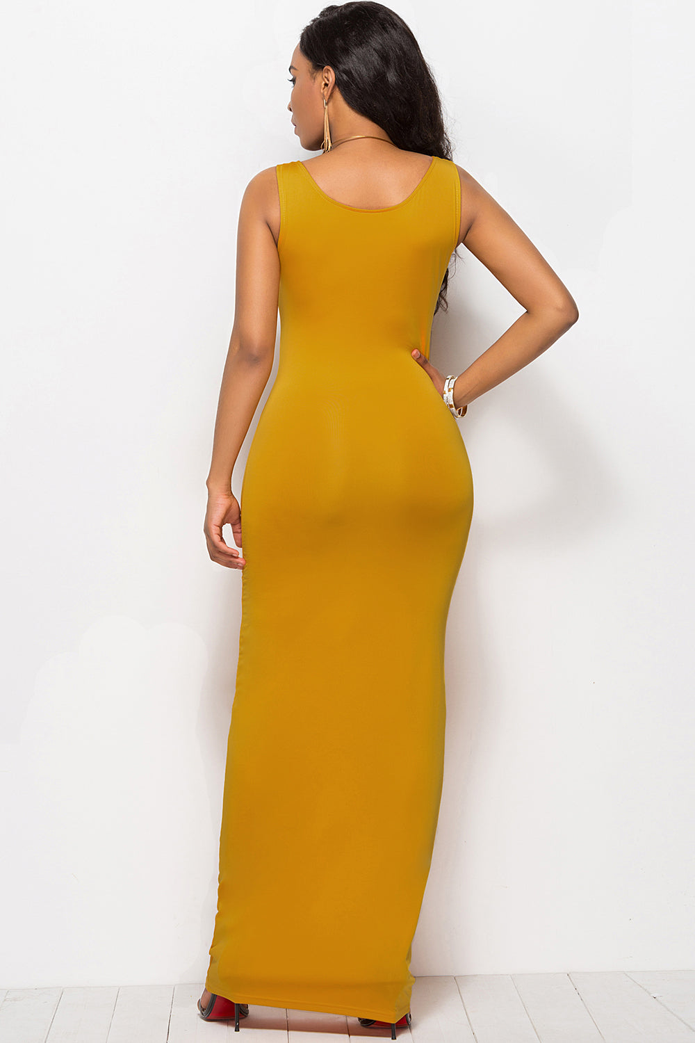 Scoop Neck Wide Strap Maxi Dress - Siennasass