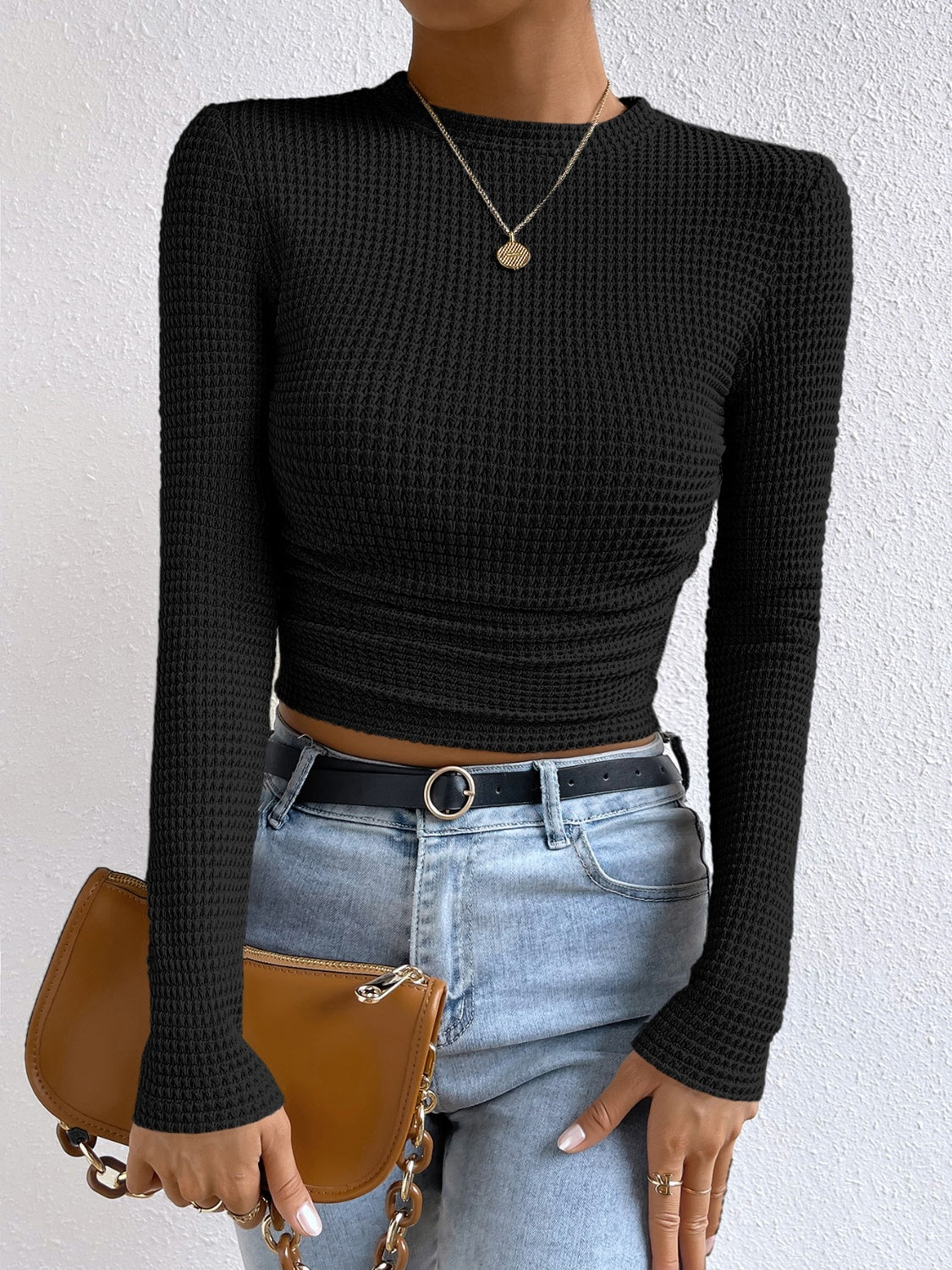 Round Neck Long Sleeve T-Shirt - Siennasass