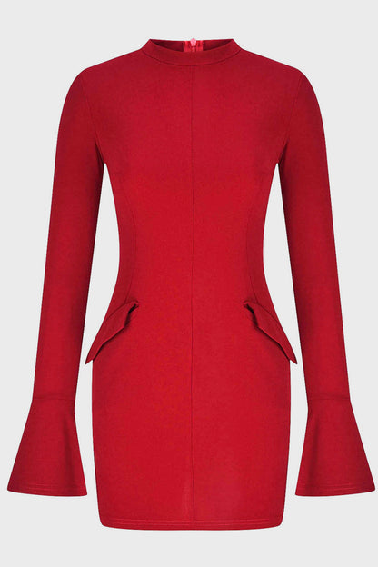 Mock Neck Long Sleeve Mini Dress - Siennasass