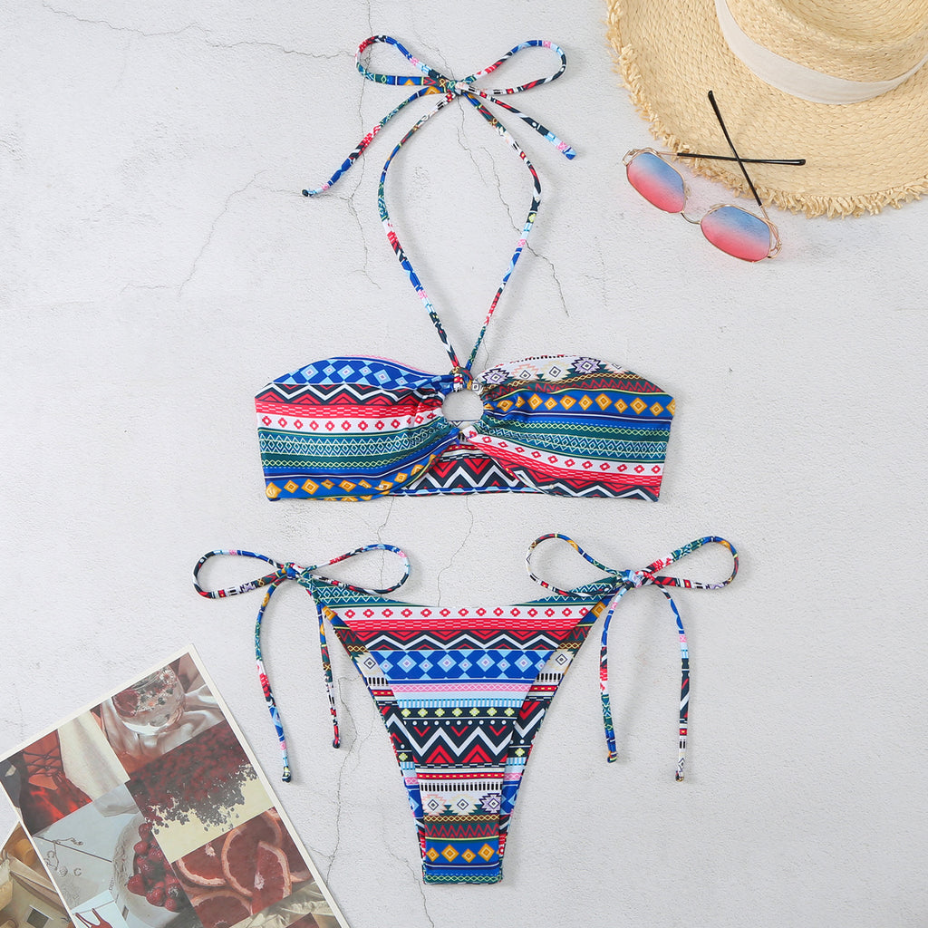 Halter Split Bikini Swimsuit