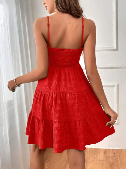 Tiered Smocked Square Neck Cami Dress - Siennasass